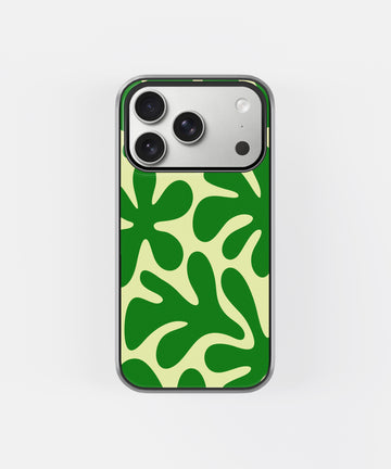 Retro Green Blob Art Phone Case.