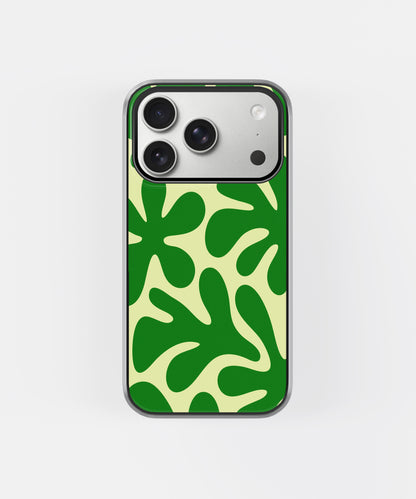 Retro Green Blob Art Phone Case.