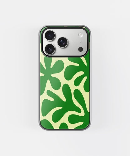 Retro Green Blob Art Phone Case.