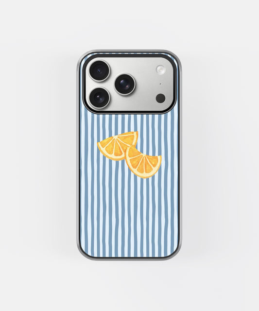 Minimal Lemon Summer Stripes Aesthetic Phone Case