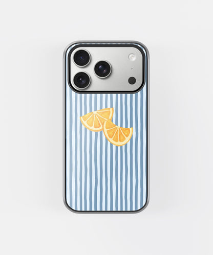 Minimal Lemon Summer Stripes Aesthetic Phone Case