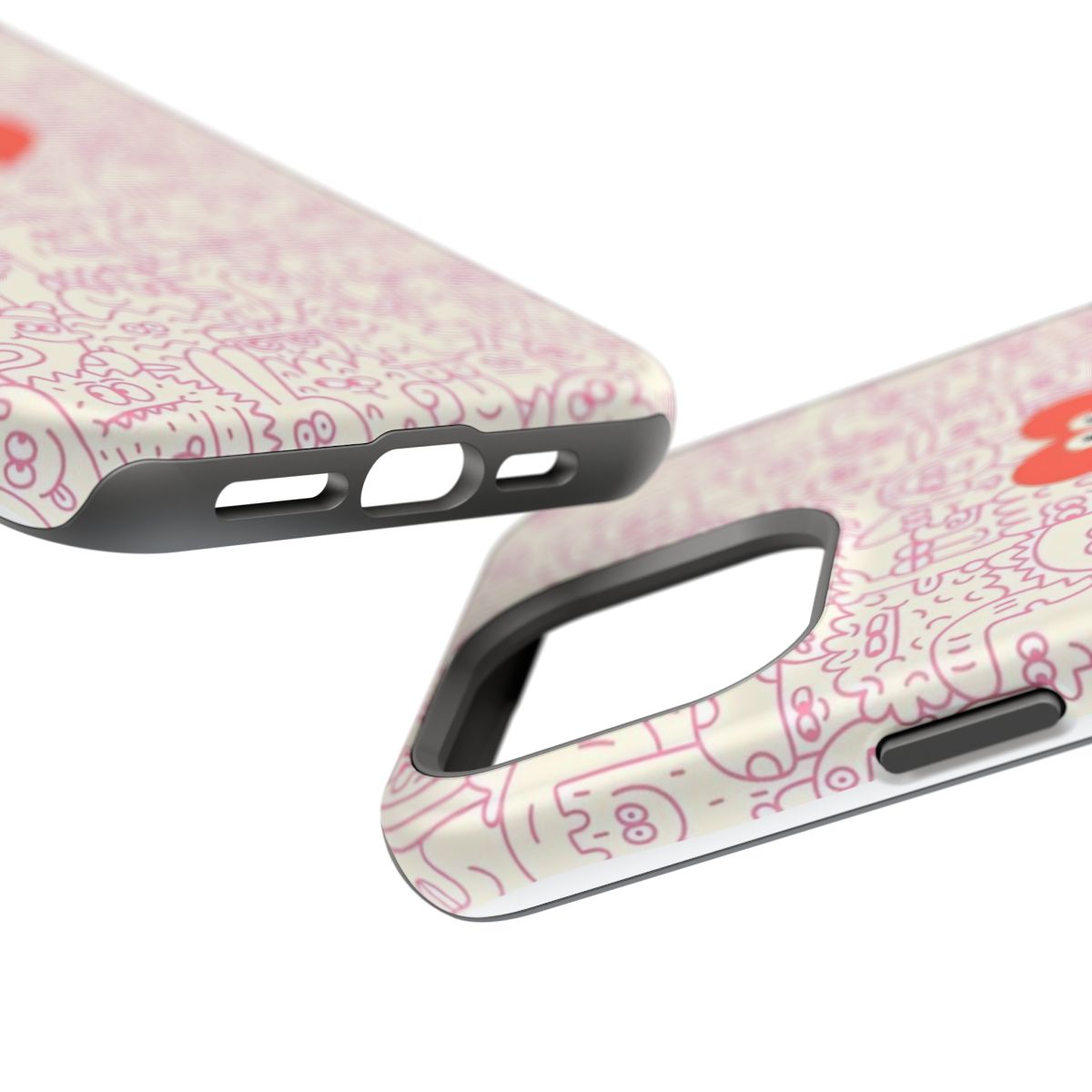 Cute Doodle Heart Aesthetic Phone Case.