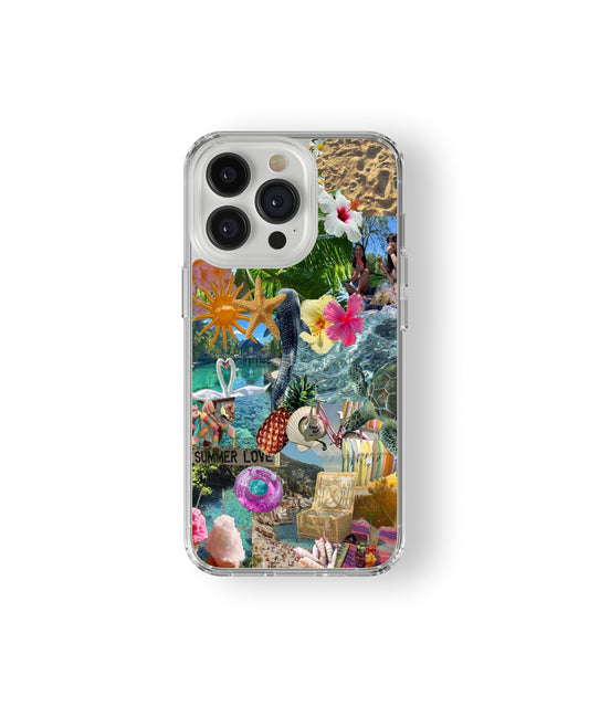 Blue shell pattern phone case.