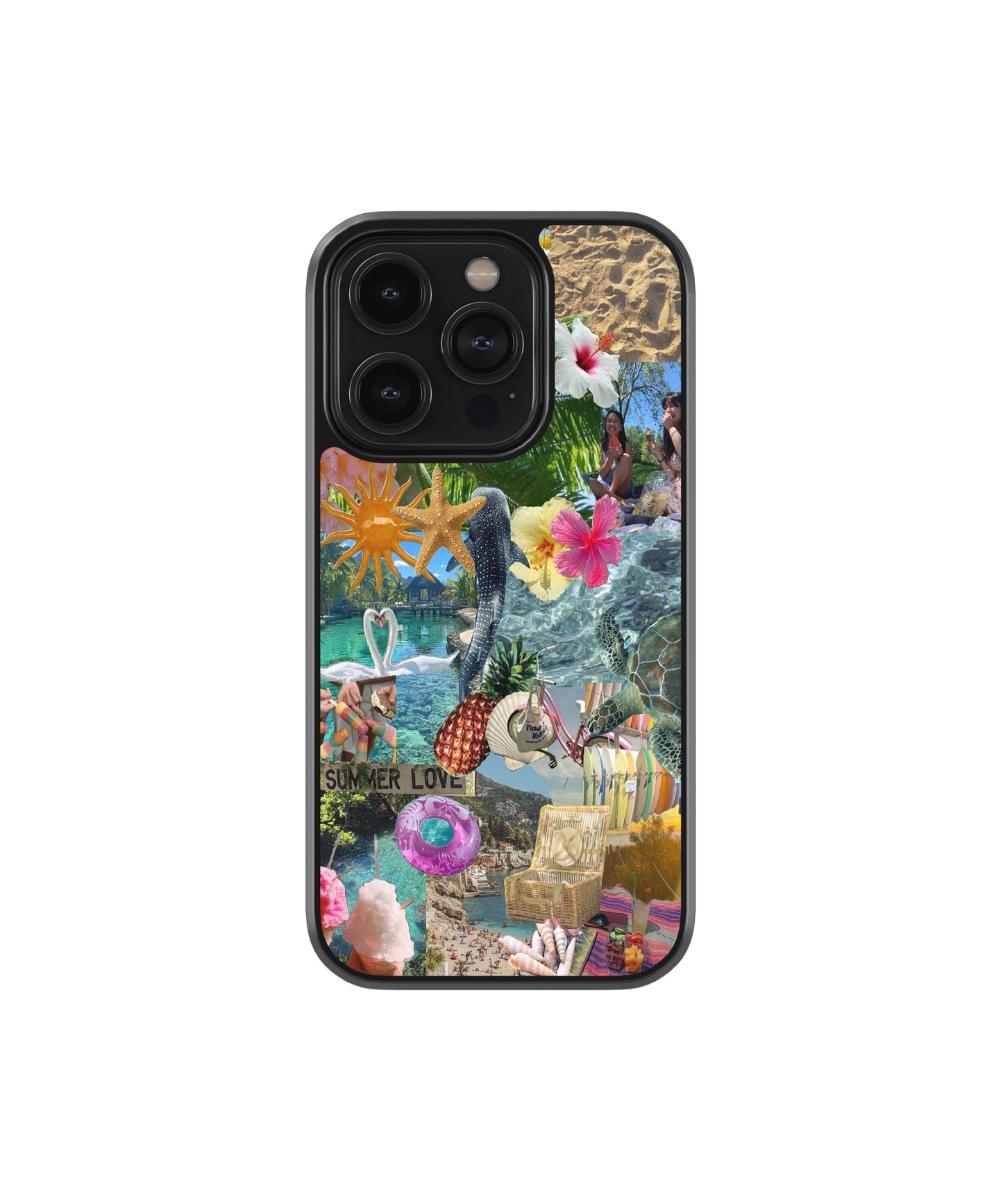 Blue shell pattern phone case.