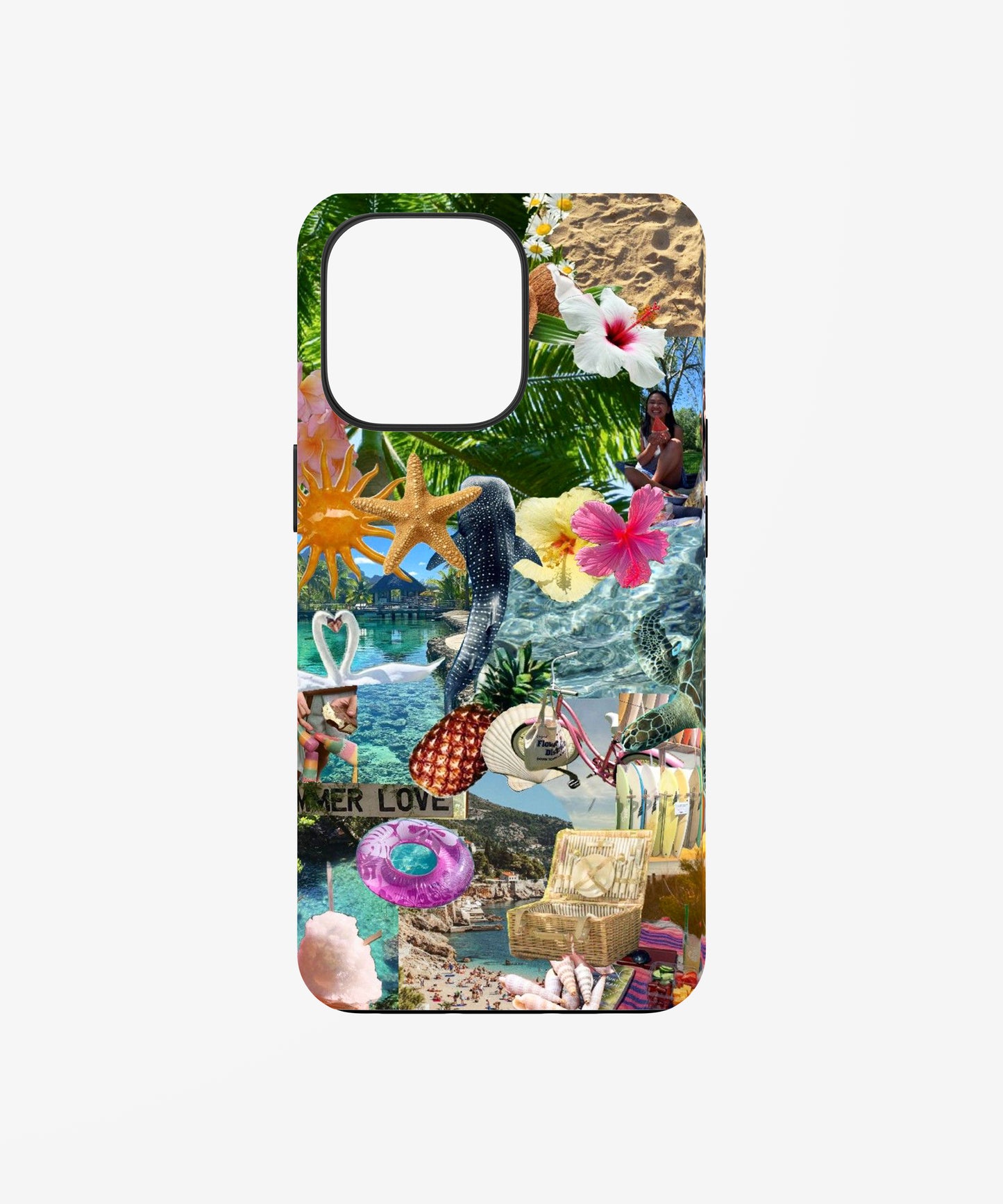Blue shell pattern phone case.