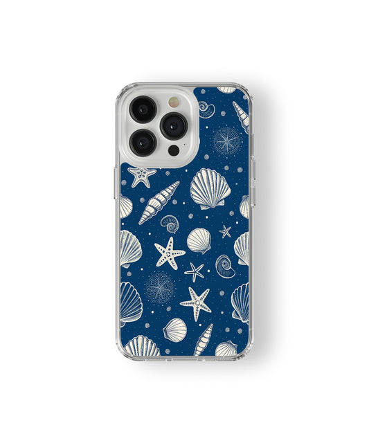 Blue shell pattern phone case.