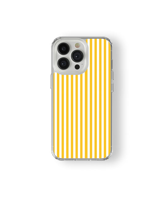 Yellow stripe pattern phone case.