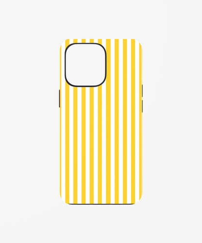 Yellow stripe pattern phone case.
