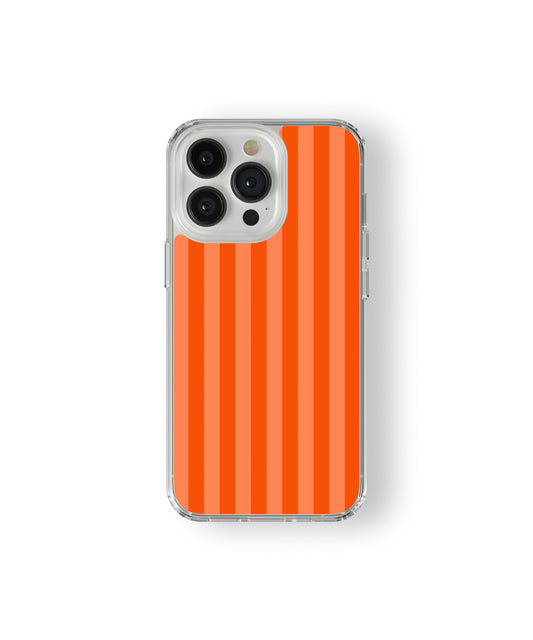 Orange stripe pattern phone case.