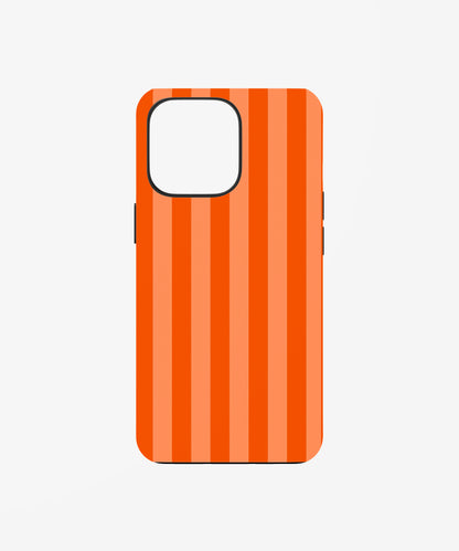 Orange stripe pattern phone case.