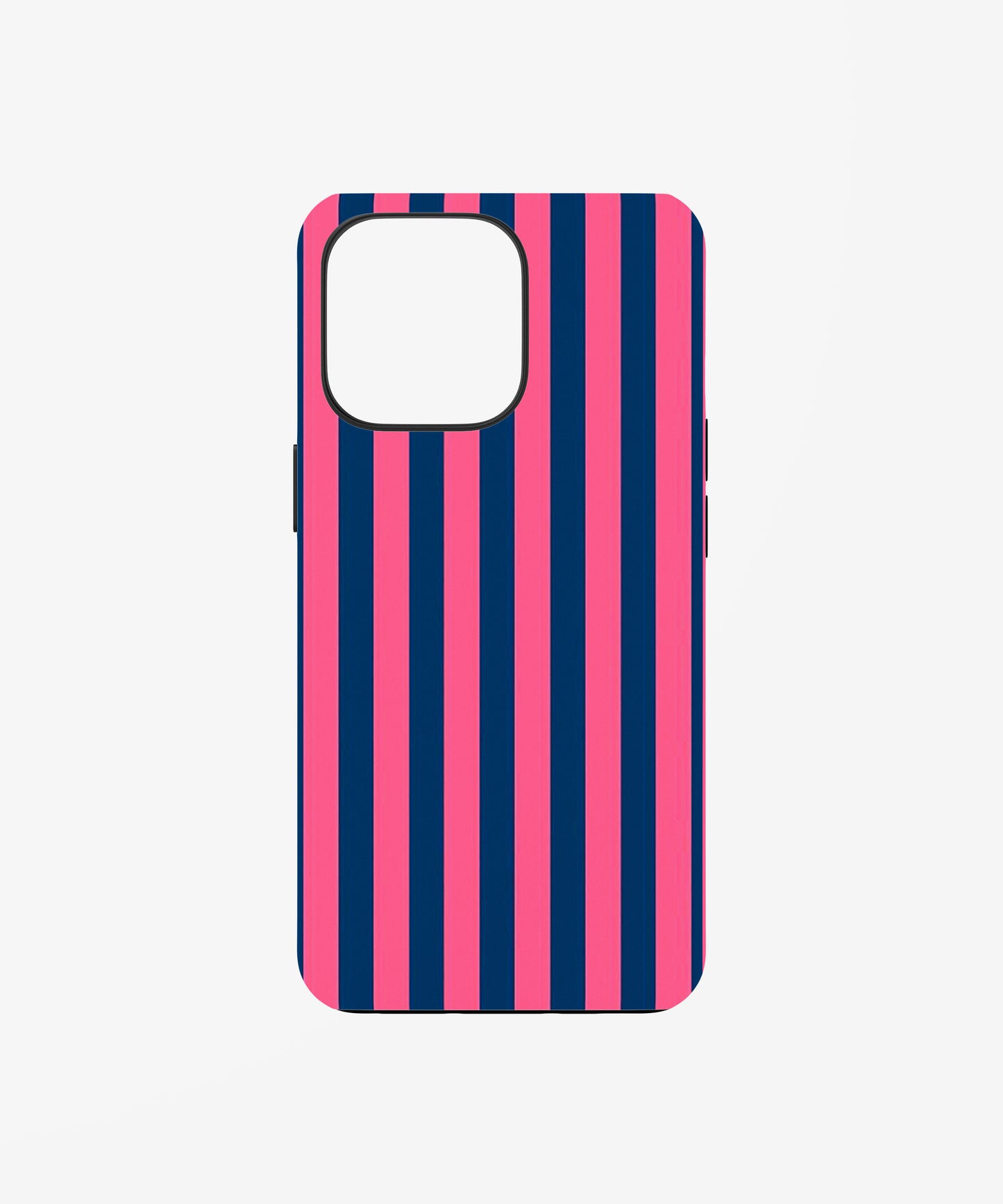 Pink blue stripe phone case.