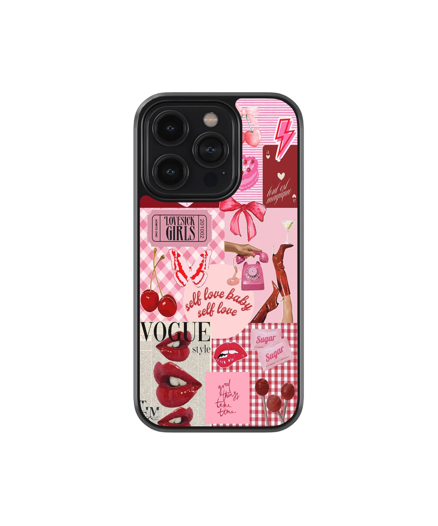 Love collage statement phone case.