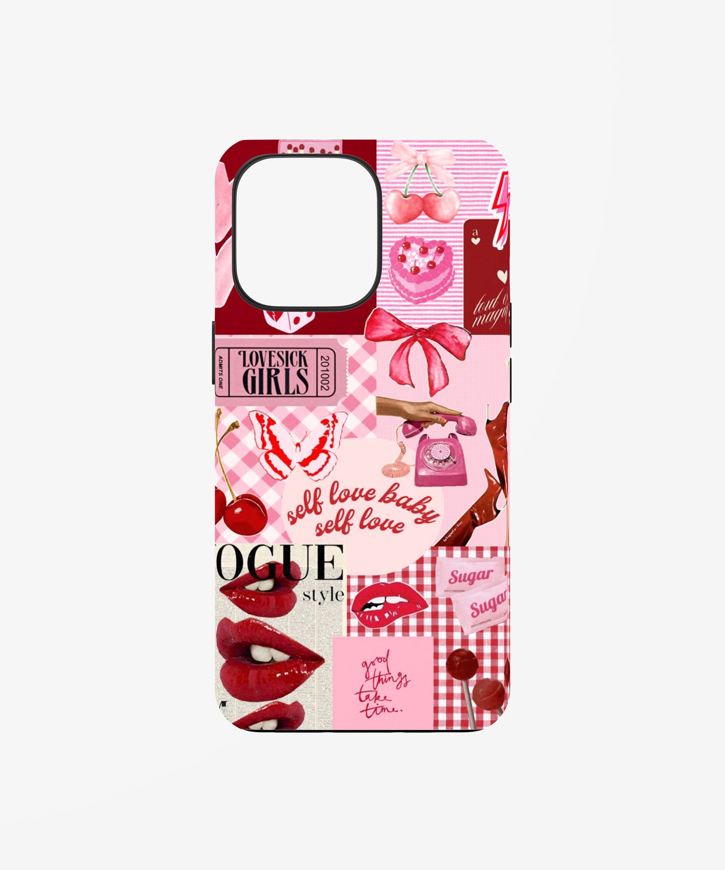 Love collage statement phone case.