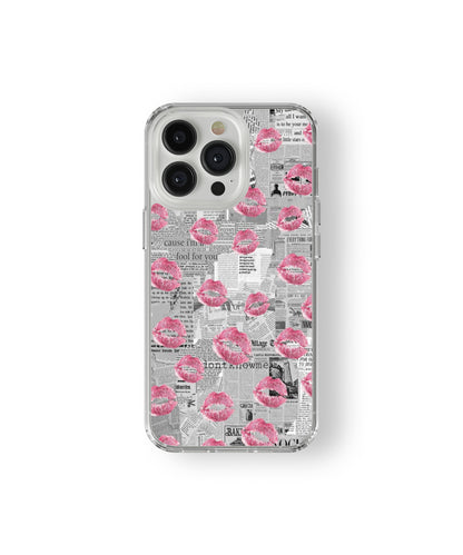 Newspaper kiss print phone case.