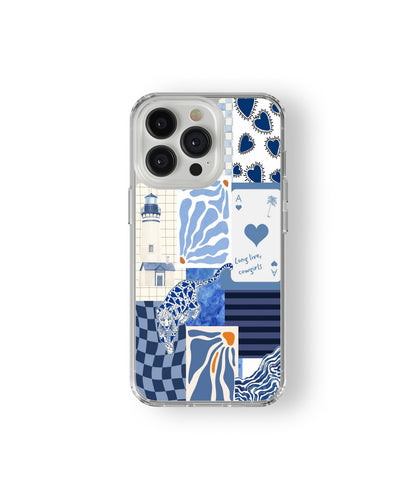 Blue Art Collage Pattern phone case.