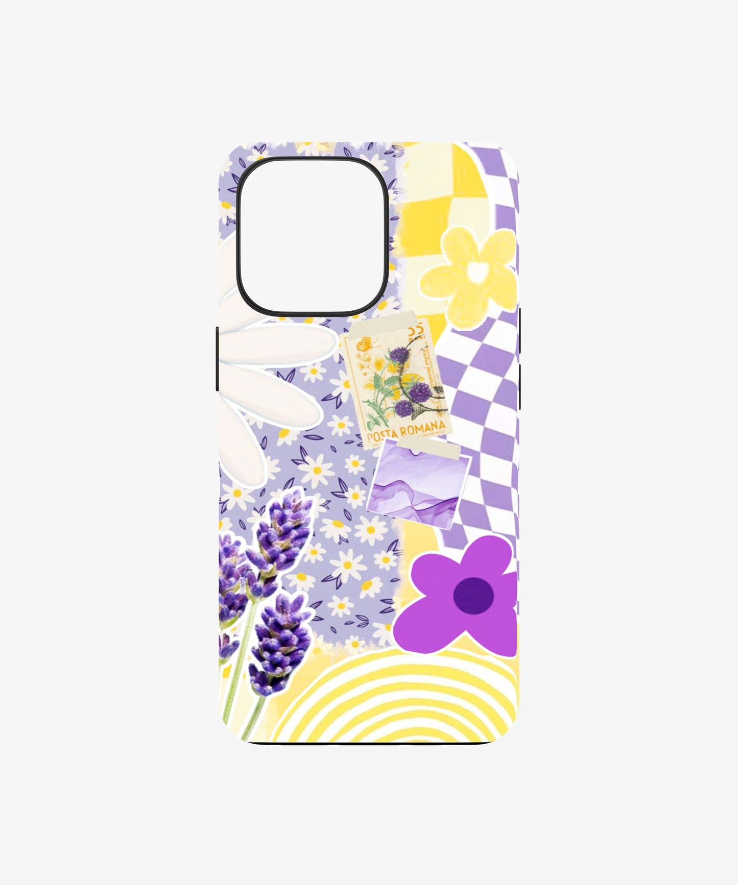 Yellow Purple Floral Summer Pattern phone case.