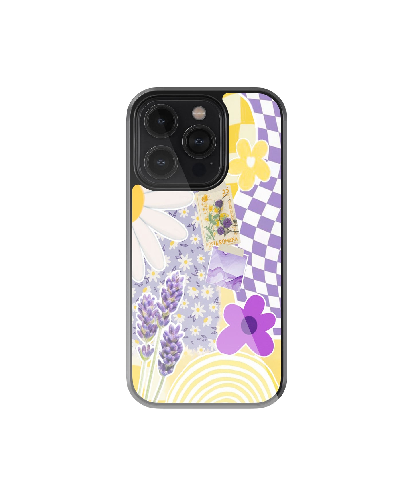 Yellow Purple Floral Summer Pattern phone case.