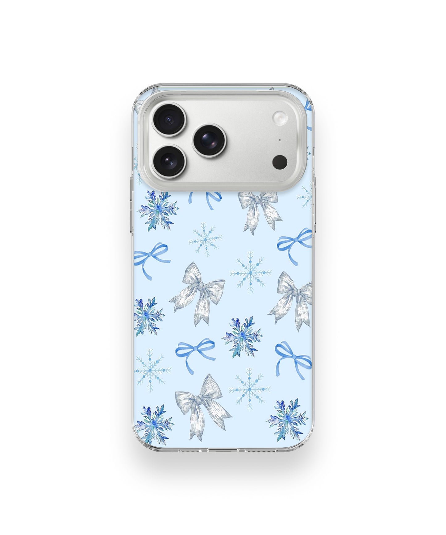 Soft Blue Snowflake Ribbon Mood Phone Case.