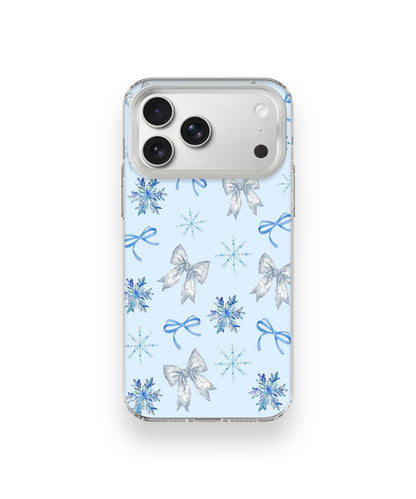 Soft Blue Snowflake Ribbon Mood Phone Case.