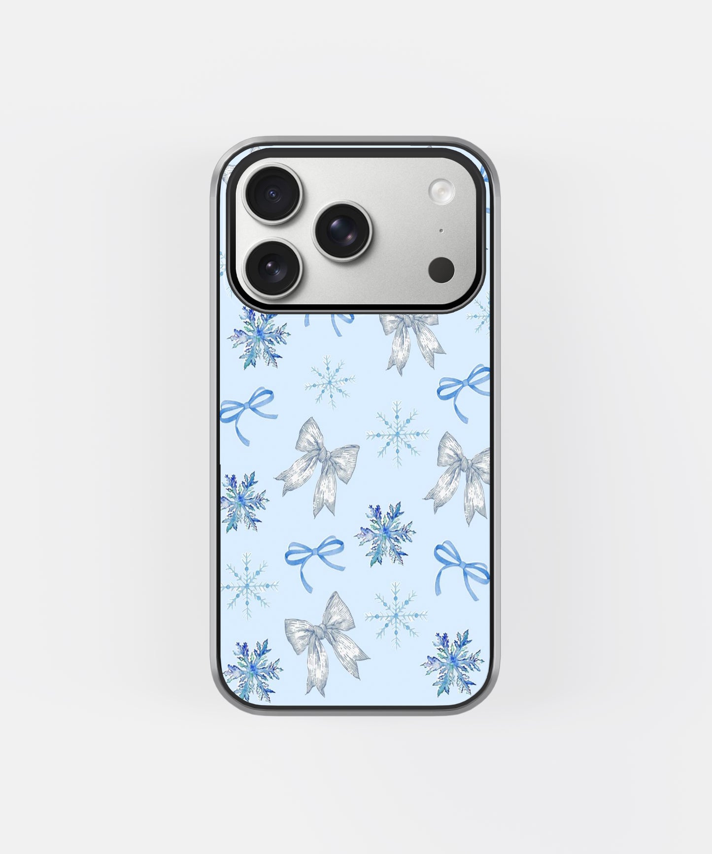 Soft Blue Snowflake Ribbon Mood Phone Case.