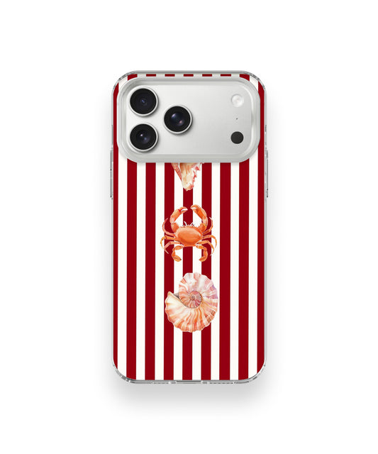 Red Stripe Crab Phone Case.