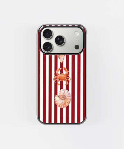Red Stripe Crab Phone Case.