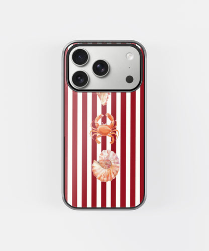 Red Stripe Crab Phone Case.