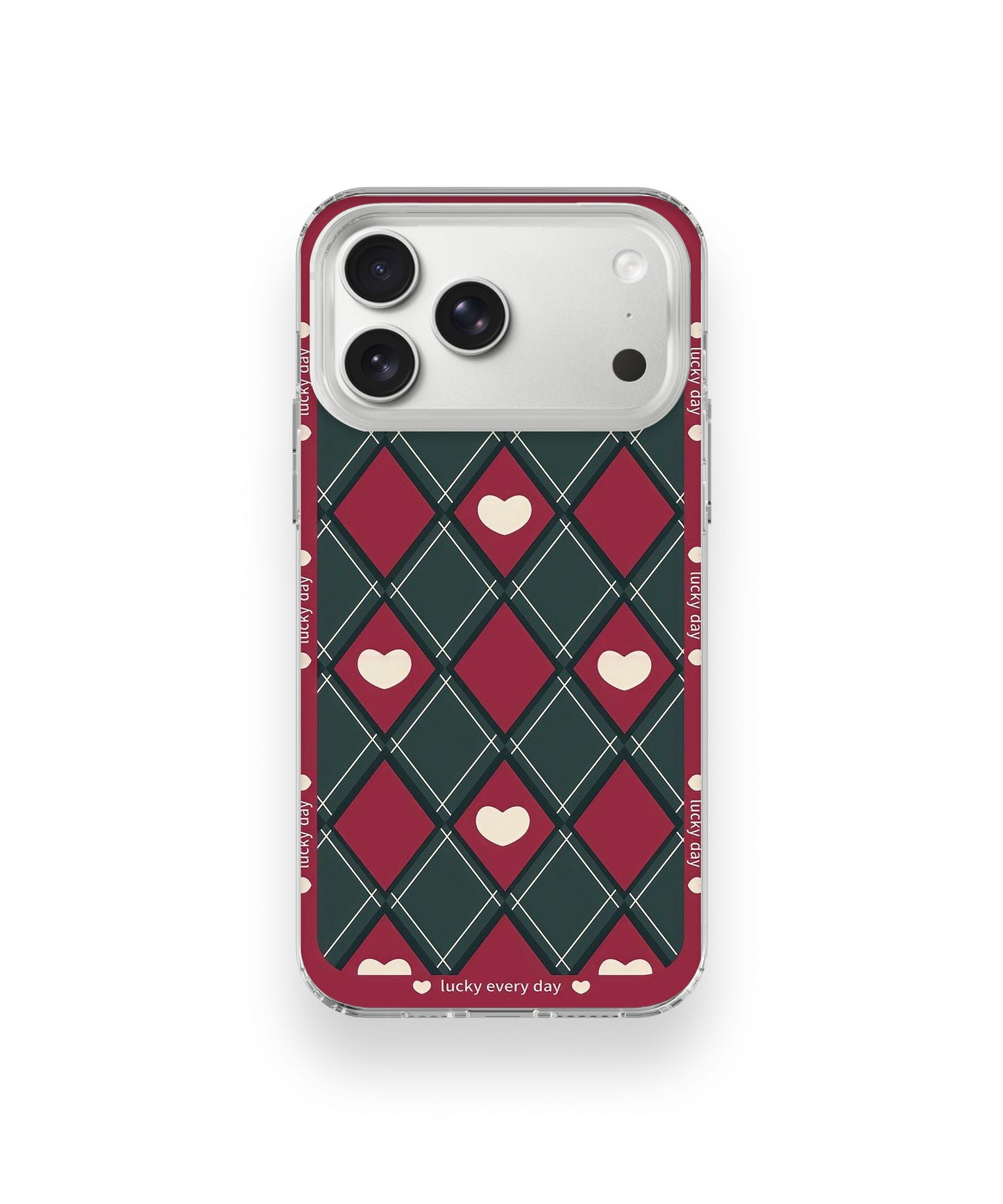 Lucky Heart Grid Phone Case.
