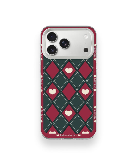 Lucky Heart Grid Phone Case.