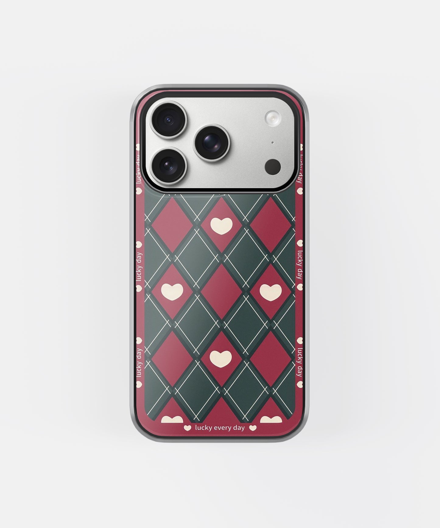 Lucky Heart Grid Phone Case.