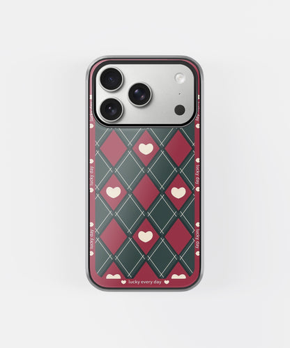 Lucky Heart Grid Phone Case.