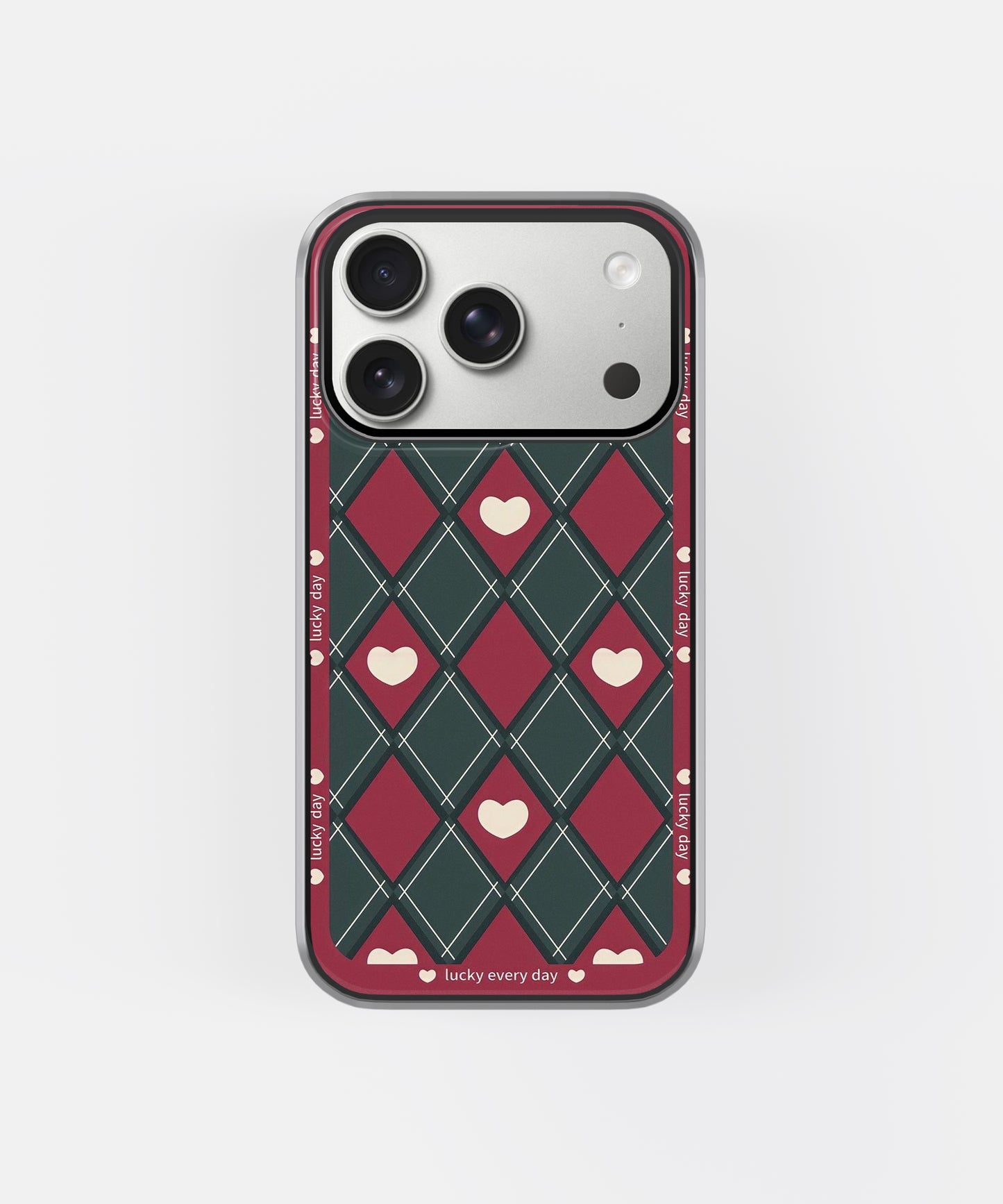 Lucky Heart Grid Phone Case.
