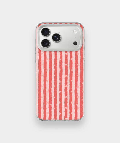 Candy Stripe Hearts Phone Case.