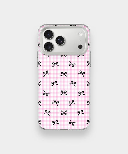 Coquette Bow Grid Phone Case.
