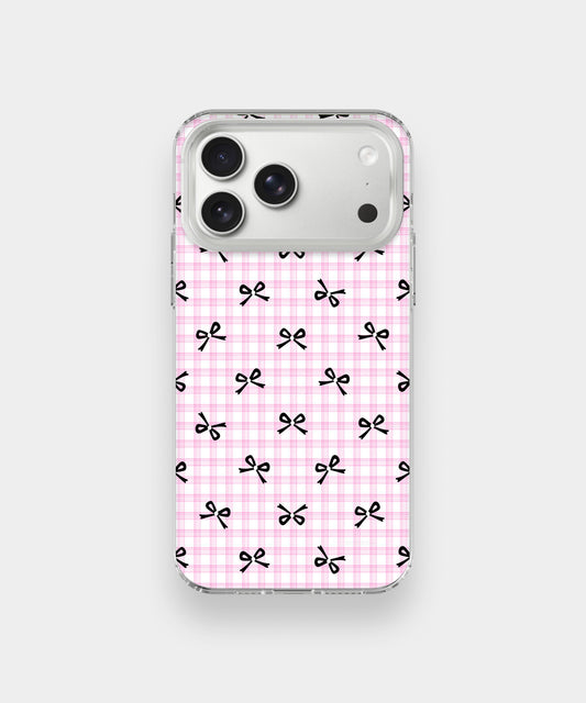 Coquette Bow Grid Phone Case.