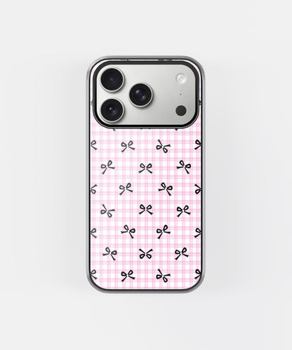 Coquette Bow Grid Phone Case.