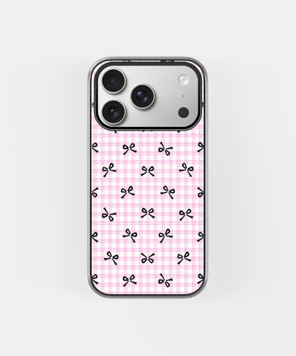 Coquette Bow Grid Phone Case.