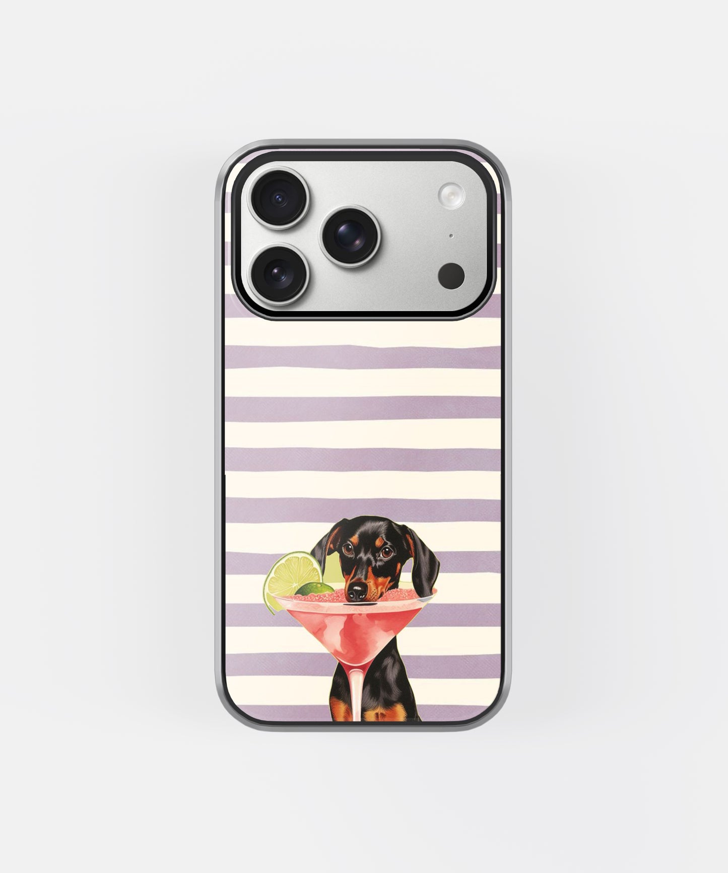 Cocktail Pup Stripe Phone Case.