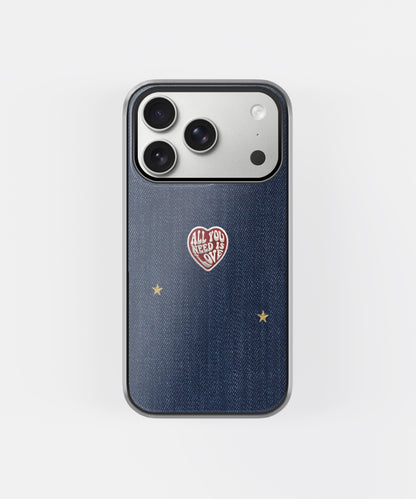 Denim Love Heart Phone Case.