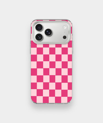 Hot Pink Checkered Phone Case.
