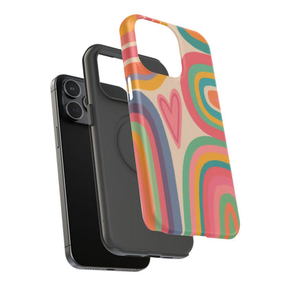 Dopamine Pop Rainbow Wave Phone Case.