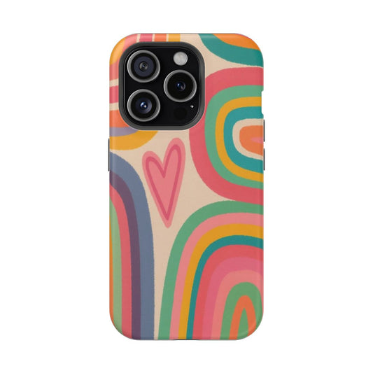 Dopamine Pop Rainbow Wave Phone Case.