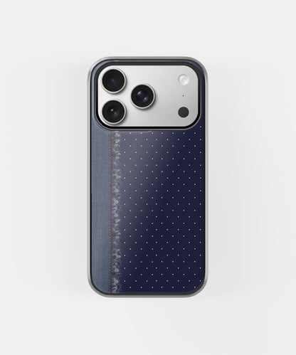 Navy Blue Lace Polka Dot Phone Case.