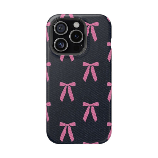 Coquette Core Pink Bow Phone Case.