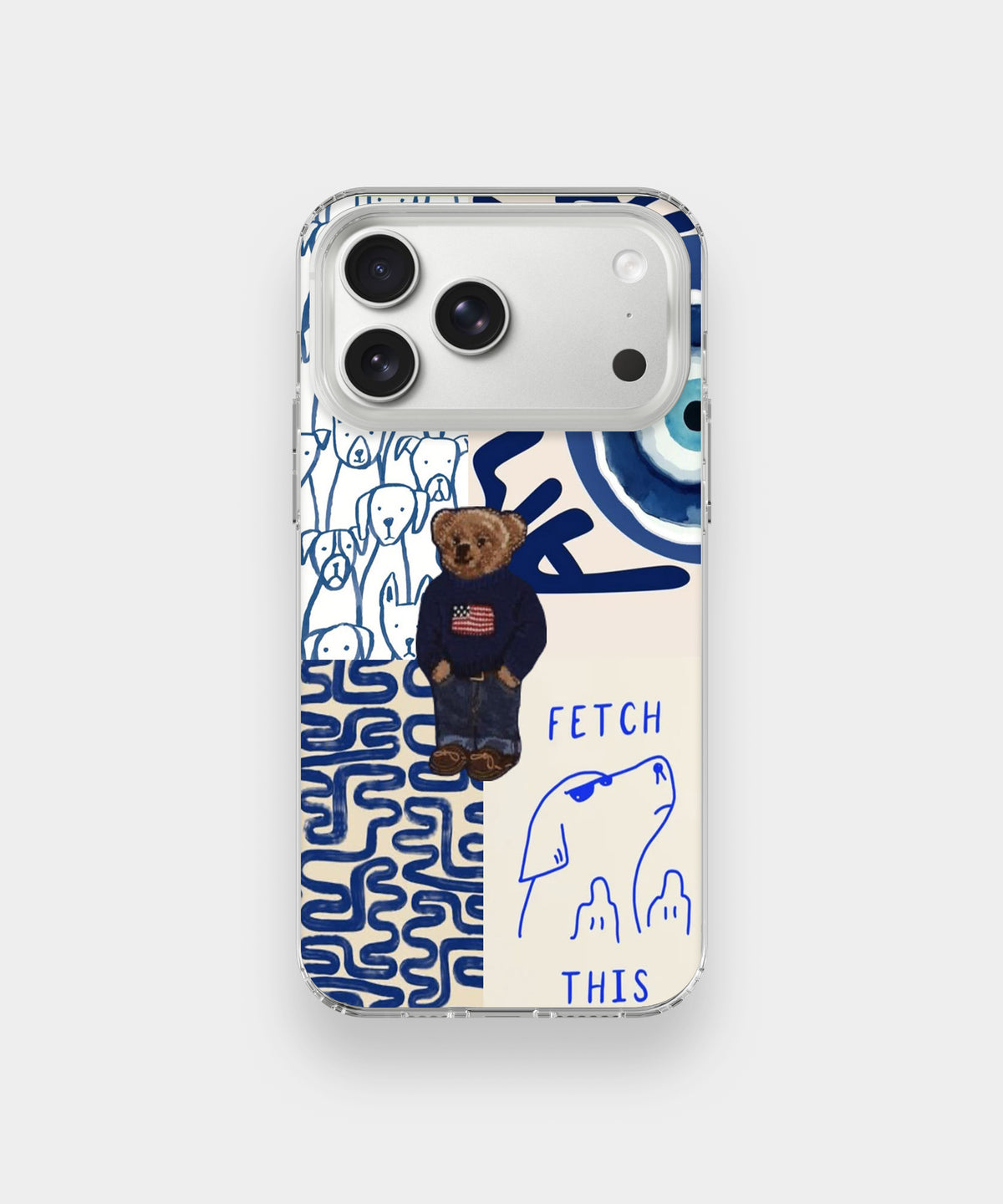 Blue Bear Graphic Phone Case.