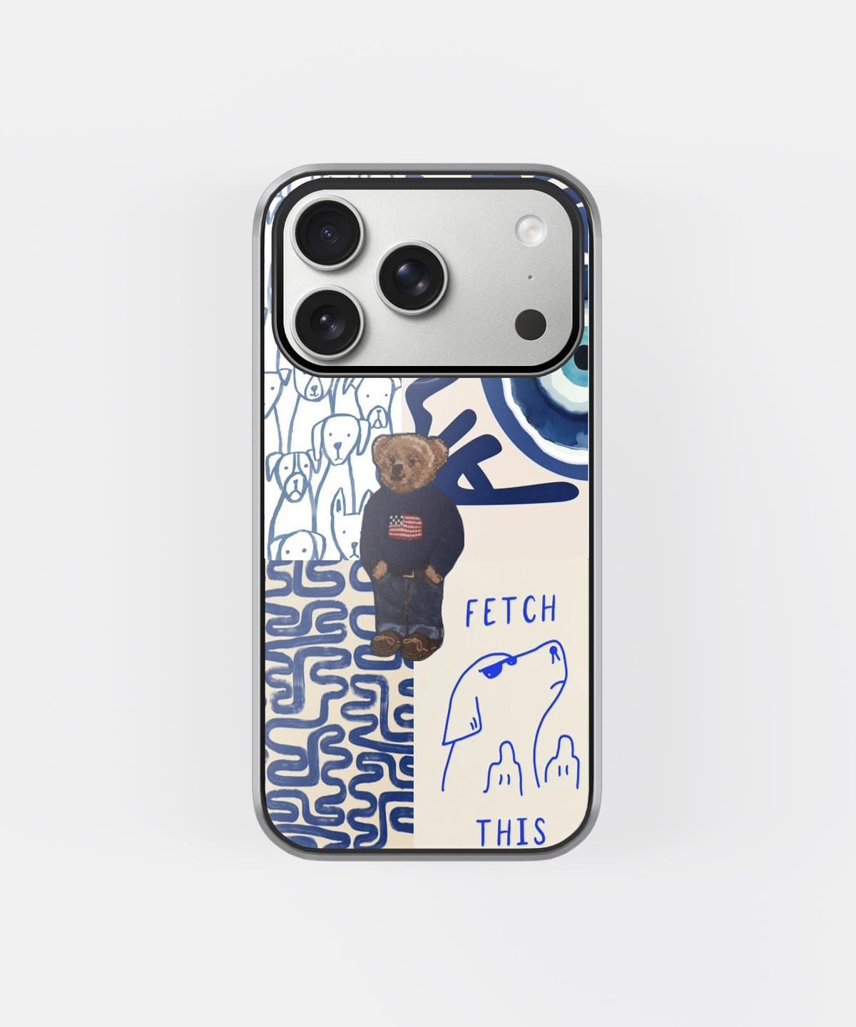 Blue Bear Graphic Phone Case.