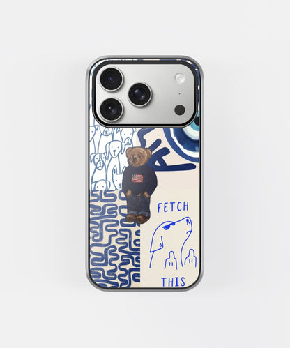 Blue Bear Graphic Phone Case.