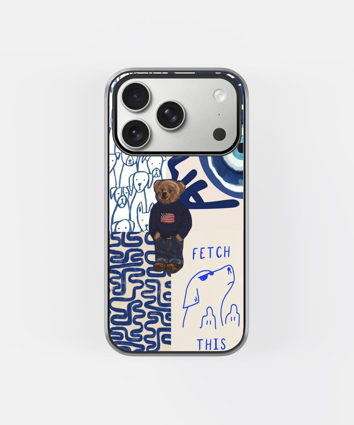 Blue Bear Graphic Phone Case.