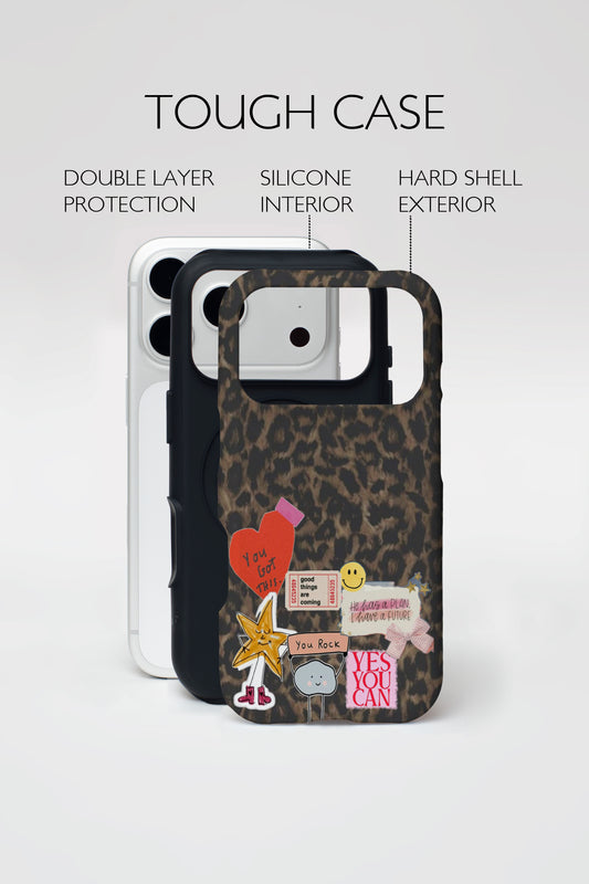Leopard Sticker Vibes Armoured Phone Case.
