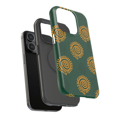 Retro Indie Sun Swirl Phone Case.
